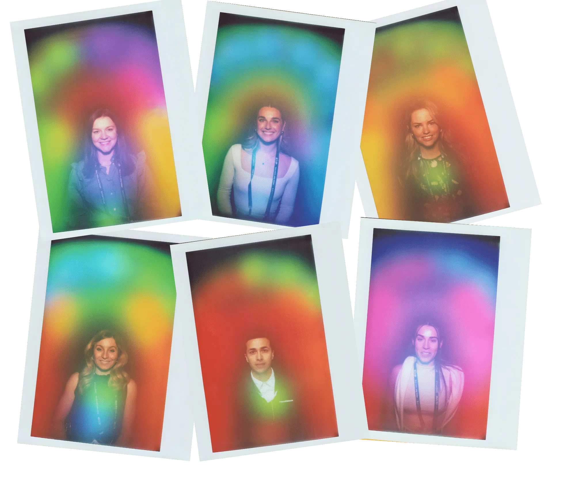 Aura images of six people
