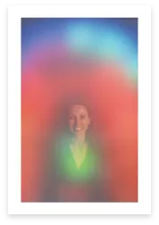 Aura portrait with violet and blue tones