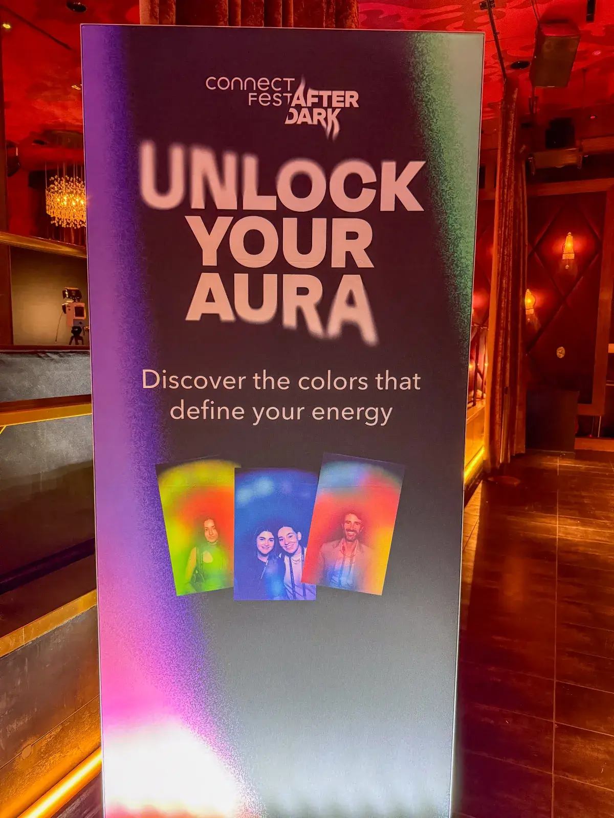 Guest receiving trade show aura photography reading at a New York conference