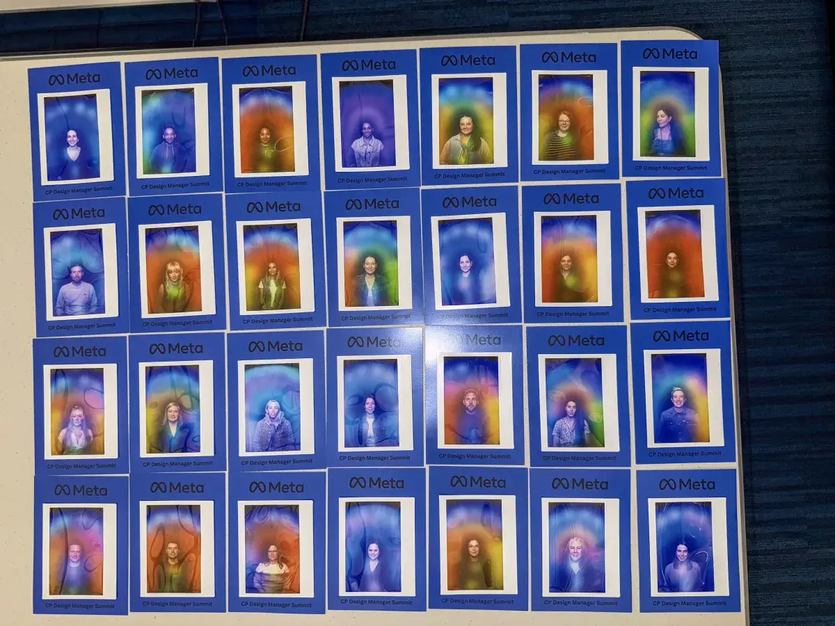 Guests discovering their aura portraits at a Las Vegas wedding reception